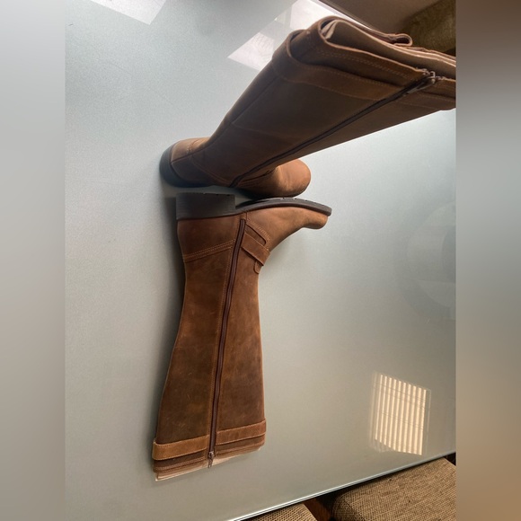 New Clarks Brown Leather Knee-High Boots - Picture 5 of 5